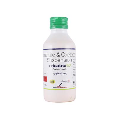 Tricaine S Mango Flavour Sugar Free Suspension 120ml - Ulcer/Reflux/Flatulence-Aaa
