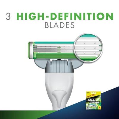 Gillette Mach3 Sensitive Blades - Cartridges (4 Cartridges) 1's - Razors & Cartridges