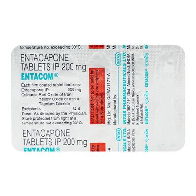 Entacom 200mg Tablet 10'S - Parkinsonism-Apd