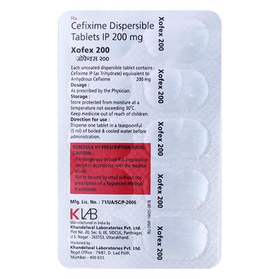 XOFEX 200 Tablet 10's - Bacterial Infections-Cep