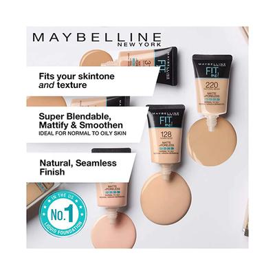 Maybelline New York Fit Me Matte+Poreless Liquid Foundation Tube, 115 Ivory 18 ml - Foundation