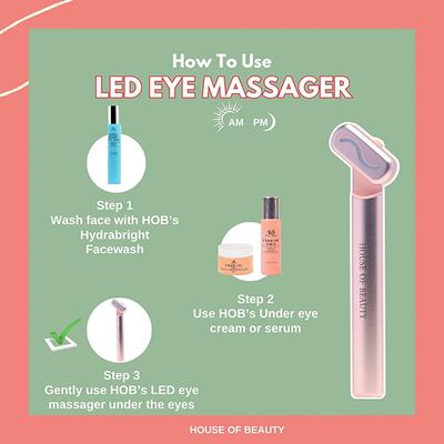 House of Beauty Led Red Light Eye Massager- Hollow Undereyes, Dark Circles, Boosts Collagen 1's - Massagers