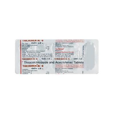 Thichoren AC 100/8mg Tablet 10'S - Muscle Cramps/Spasticity-Mus