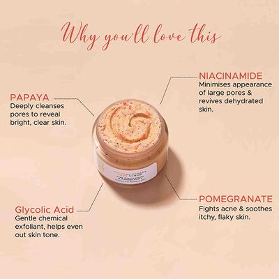 Pure Sense Natural Papaya Face Scrub with Niacinamide & Pomegranate 50 gm - Scrubs & Exfoliants