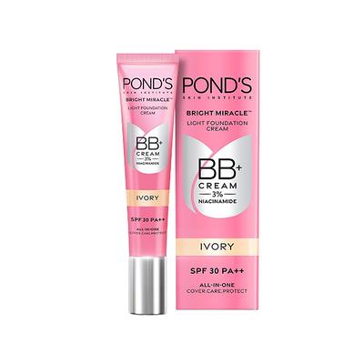 Pond's BB+ Cream, Instant Spot Coverage + Light Make - Up Glow, Ivory SPF 30 Pa++ 18gm - Face Moisturizers