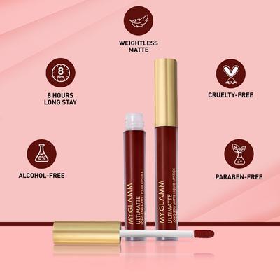 MyGlamm Ultimatte Long Stay Matte Liquid Lipstick-Plum Beauty 2.5 ml - Lipsticks