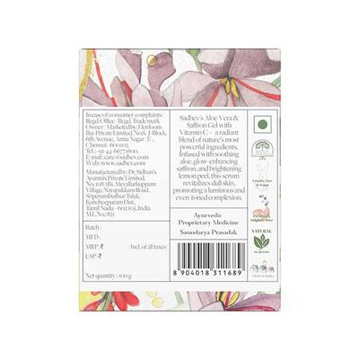 Sadhev Aloe Vera & Saffron Gel with Vitamin C 100 g - Face Moisturizers