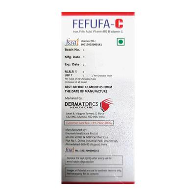 FEFUFA C STRAWBERRY FLAVOUR Chewable Tablet 30's - Supplements-Vam