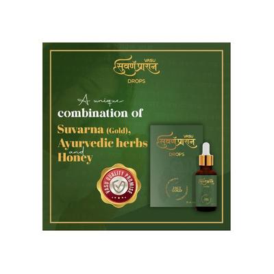 Vasu Ayurveda Suvarnaprashan 24CT Gold Drops for Kids 30 ml - Speciality Medicines