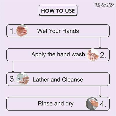 The Love Co. Lavender Hand Wash For Moisturized Hand - Gentle Cleanser for Soft Hands - Liquid Hand Soap Suitable for Sensitive Skin 300 ml - Hand Wash & Soaps