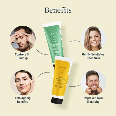 Arata Natural Mini Face Revitalizing Gift Box with Face Wash (50 Ml), Face Serum Cream (50 Ml), Face Serum Gel (50 Ml) 150 ml - Face Serum