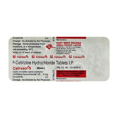 Cetrezol 5mg Tablet 10'S - Allergies-Ant
