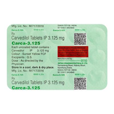 Carca 3.125mg Tablet 15'S - Hypertension-Bet