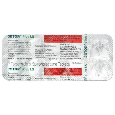 JBTOR PLUS LS Tablet 10's - Hypertension-Diu