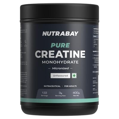 Nutrabay Pure Creatine Monohydrate Micronized Powder - Unflavoured 400 g - Workout Essentials