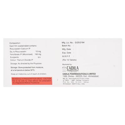 Rosubest F 10mg/160mg Tablet 10'S - High Cholesterol-Dys