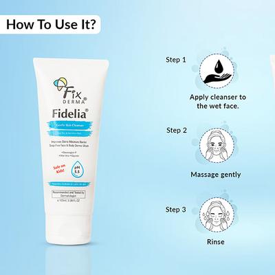 Fixderma Fidelia Gentle Skin Cleanser Face Wash for Women 100 ml - Face Wash & Cleansers