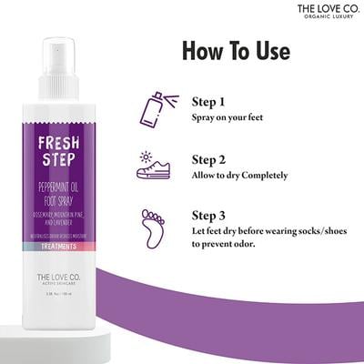The Love Co. Fresh Step Peppermint Oil Foot Spray 100 ml - Foot Care