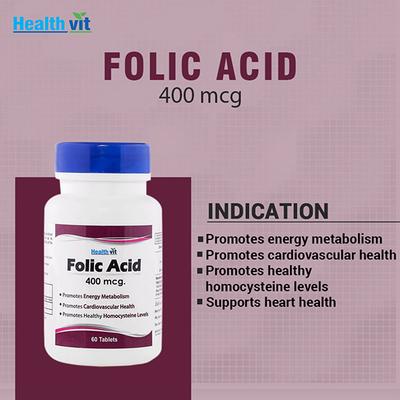 Healthvit Folic Acid 400mcg- Tablets 60's - General Health
