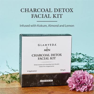 Glamveda Men Charcoal Detox Facial Kit 120 gm - Facial Kits
