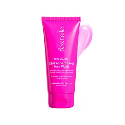 Foxtale Oil and Acne Control Face Wash - Fights Acne, Calms Skin, No Dryness 150 ml - Face Wash & Cleansers