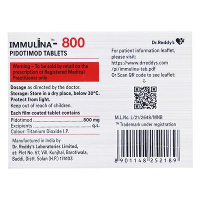 Immulina 800mg Tablet 10'S - Auto Immune Disease-Vac