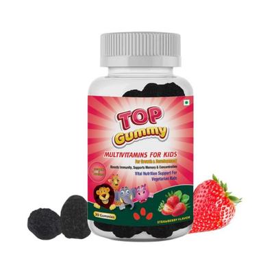 Top Gummy Multivitamins for Kids with 16 Vitamins & Minerals - For Growth & Development - 30 Strawberry Flavor Gummies Gluten, Soy & Dairy Free 30's - Multi-Vitamins