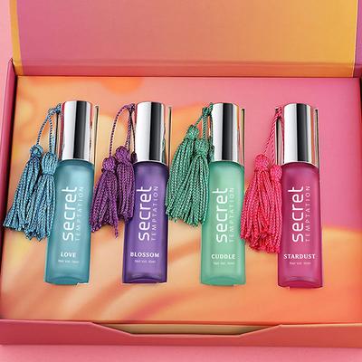 Secret Temptation Alcohol Free Perfume Roll On Gift Set for Women (10ml each) 4's - Body Mist/Spray
