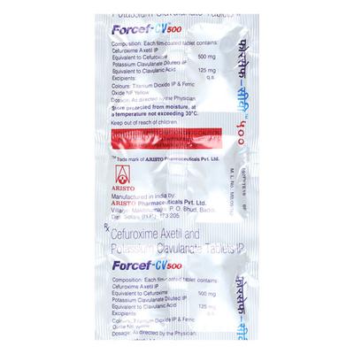 Forcef CV 500mg Tablet 6'S - Bacterial Infections-Cep