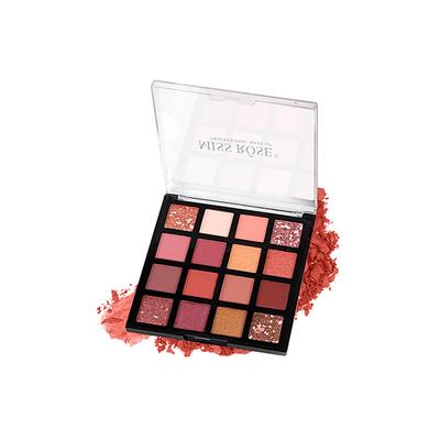 Miss Rose 16 Highly Pigmented Multi - Color Glitter & Matte Eyeshadow Palette 7001 - 007Z01 20 gm - Face Palettes