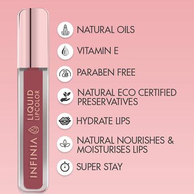 Infinia Liquid Lip Color Liquid Lipstick M 98 Long Lasting and Waterproof 5 ml - Liquid Lipsticks