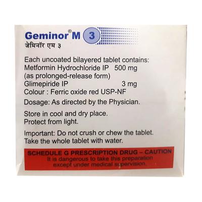 GEMINOR M 3 Tablet 15's - Diabetes-Ant