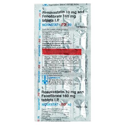 Novastat TG 10 Tablet 15'S - High Cholesterol-Dys