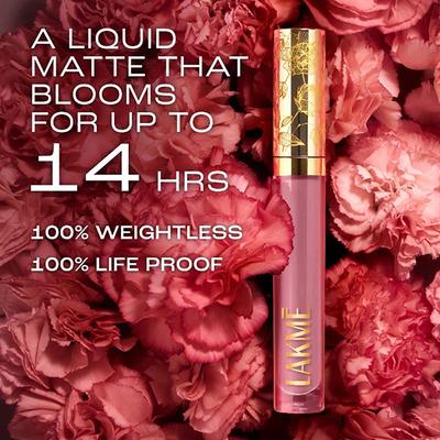 Lakme Rouge Bloom Matte Lip Liquid Regal Rose 102 3.5 ml - Liquid Lipsticks