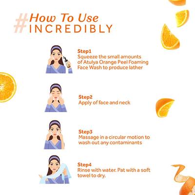 Atulya Orange Peel Foaming Face Wash 150 ml - Scrubs & Exfoliants