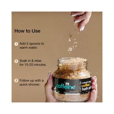 mCaffeine Epsom Bath Salt with Therapeutic Coffee Vanilla Fragrance Detoxifies & Relieves Stress 200 gm - Bath Salts