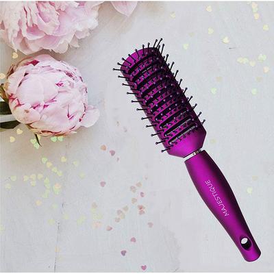 Majestique Purple 9 Row Vent Brush - Ball Tipped Bristles for Men and Women 1's - Hair Brushes