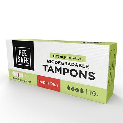 Pee Safe Organic Cotton Tampon (Super plus, pack of 16) 1's - Tampons