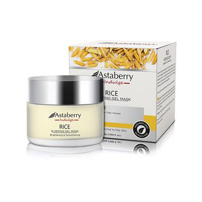 Astaberry Indulge Rice Sleeping Gel Mask for Smoothe Skin - Brightening & Smoothening 50 gm - Night Cream