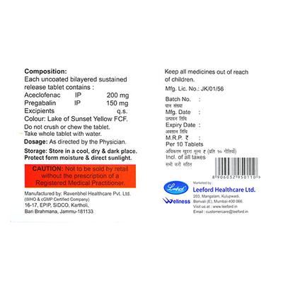 Alcinac PG Forte Tablet 10'S - Neuropathic Pain-Dru