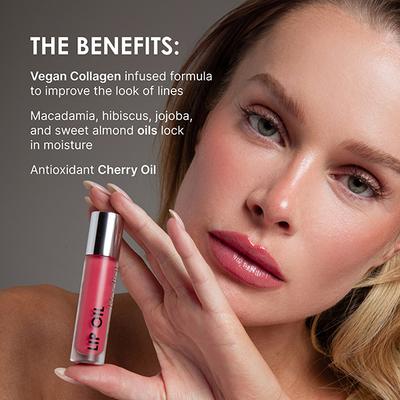 Rodial Vegan Collagen-Infused Lip Oil Sugar Coral- Plumps, Hydrates, and Improves Lip Barrier 4 ml - Lip Glosses