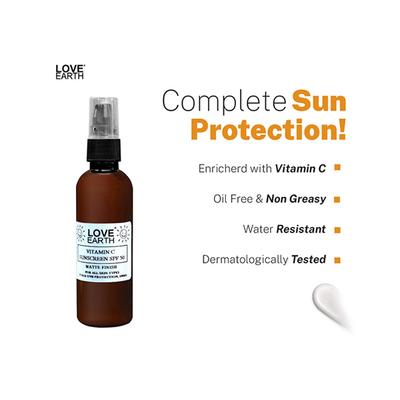 Love Earth Vitamin C Sunscreen SPF-50 for Sun's UVA, UVB Ray Protection with Vitamin C 100 ml - Body Sunscreen