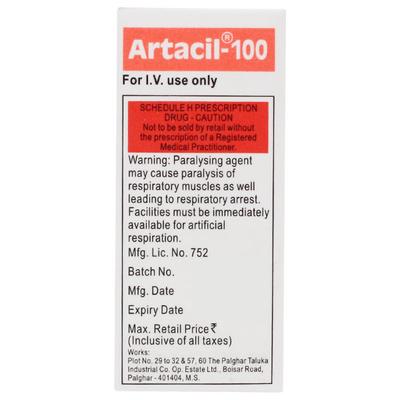 Artacil 100mg Injection 10ml - Muscle Spasm-Mus