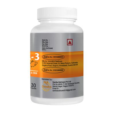 Samika Nutricare Omega 3 Fish Oil 1000mg Capsules 30's - Omega Fish Oil Fatty Acids