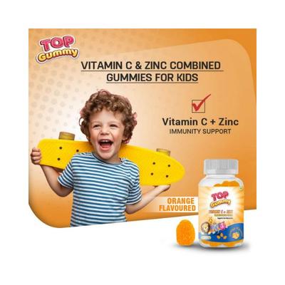 Top Gummy Vitamin C Zinc For Immune Support Orange Flavor Gummies Gluten, Soy & Dairy Free 30's - Multi-Vitamins