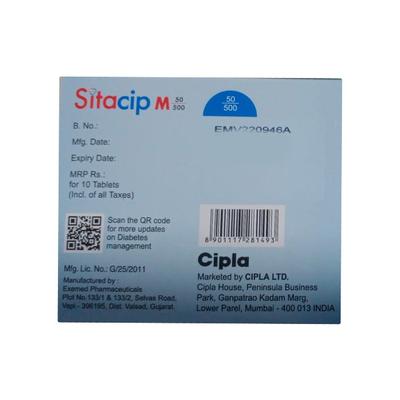 SITACIP M 50/500 Tablet 10's - Diabetes-Ant