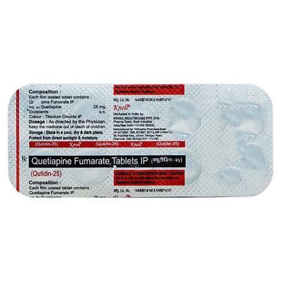 QUTIDIN 25 Tablet 10's - Schizophrenia-Aps