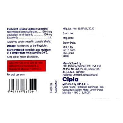 NINTIB 100 Capsule 10's - Idiopathic Pulmonary Fibrosis