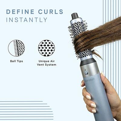 Winston 5 in 1 Hair Blow Brush Multi Styler with Auto Wrap Curler, Blow Brush, Straightening Brush, Dryer, and Curl Enhancer Suitable for All Hair Types- ICE BLUE 1s 1's - Hair Dryers