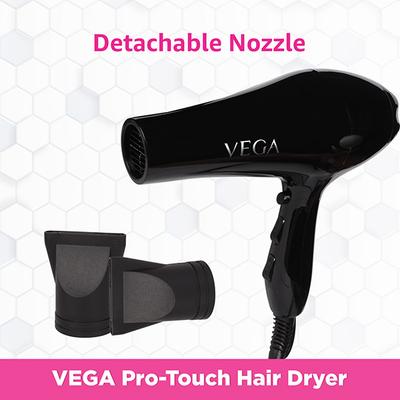 Vega Pro Touch 2000w Professional Hair Dryer with Cool Shot (VHDP-02) Black 1's - Hair Dryers